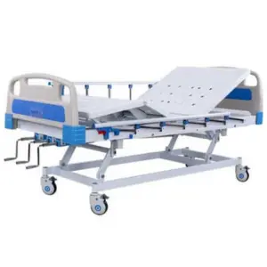 3 function manual hospital bed for rent in Dhaka with hand cranks and side rails