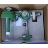 Wellmed flow meter component diagram with flow meter, pressure gauge and humidifier bottle